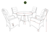 Bộ bàn 4 ghế Destiny Luna Vintage Polyrattan