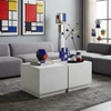 Bàn sofa chữ nhật Two Block Travertine - đá xi măng
