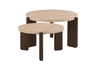 Bộ Bàn Sofa Tròn Mặt Đá Nesting Table Travertine