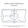 Khung Tủ Bếp & Đảo Bếp Gỗ Katherine màu trắng 48inch