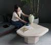 Bàn Trà PLECTRUM TRAVERTINE COFFEE TABLE - Đá Xi Măng