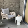 Đôn trang trí Greta Mid-Century Modern Travertine- Đá xi măng