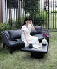 Bàn sofa thấp BLACK PLECTRUM TRAVERTINE  - Đá Xi Măng
