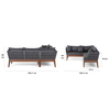Sofa góc đan dây ngoài trời Polyeste Article Gray