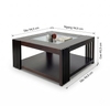 Bàn sofa vuông mặt kính Cherry Wood