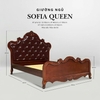 Giường Sofia da bò tân cổ điển