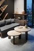 Bộ Bàn Sofa Tròn Mặt Đá Nesting Table Travertine