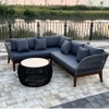Sofa góc đan dây ngoài trời Polyeste Article Gray