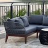 Sofa góc đan dây ngoài trời Polyeste Article Gray