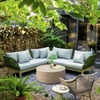 Sofa góc đan dây ngoài trời Polyeste Article Green
