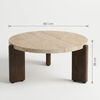 Bộ Bàn Sofa Tròn Mặt Đá Nesting Table Travertine