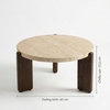 Bộ Bàn Sofa Tròn Mặt Đá Nesting Table Travertine