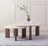 Bộ Bàn Sofa Tròn Mặt Đá Nesting Table Travertine