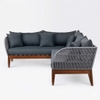 Sofa góc đan dây ngoài trời Polyeste Article Gray