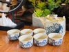 Bộ ấm chén men rạn vẽ sen cao cấp