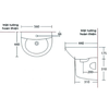 Chậu Lavabo COTTO C000606OS Treo Tường, Chân Ngắn/Lửng (C400000OS) Belen