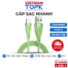 Dây cáp sạc TOPK AN46 dùng cho điện thoại  Vỏ TPE silicon dẻo chống đứt gãy - Hàng chính hãng Bảo hành 12 tháng 1 đổi 1