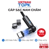 Dây sạc nam châm iPhone Type-C Micro USB TOPK AM68 - Sạc nhanh 3A Dây dù 1m - Hàng chính hãng Bảo hành 12 tháng 1 đổi 1