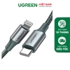 UGREEN USB-C to Lightning M/M Cable Aluminum Shell Braided 2m(Silver) US304 70525
