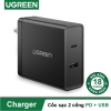 UGREEN 45W Dual Wall Charger with PD Foldable US (Black) CD172 50457