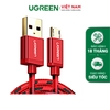 USB20 to micro USB data & charging cable with braid Red 40459