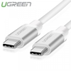 Dây USB Type-C male to male truyền dữ liệu và sạc mạ Nikel đầu nhôm màu bạc 1.5M 10679