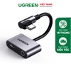 UGREEN Angled USB-C to 3.5mm Audio + USB-C Adapter with Power Supply CM193 60715