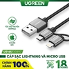 USB 2.0 to Mirco USB+lightning Cable 1M 30892