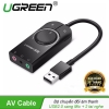 USB External Stereo Sound Adapter 1M Black Default Title 50599