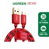 USB20 to micro USB data & charging cable with braid Red 40459