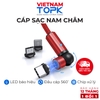 Dây sạc nam châm iPhone Type-C Micro USB TOPK AM68 - Sạc nhanh 3A Dây dù 1m - Hàng chính hãng Bảo hành 12 tháng 1 đổi 1