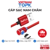 Dây sạc nam châm đầu nối vuông góc TOPK AM30 Đèn LED Hàng chính hãng Bảo hành 12 tháng 1 đổi 1