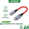 UGREEN USB-C to 3.5mm M/F Round Cable Aluminum Shell with Braided 10cm (Red) AV153 70506