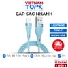 Dây cáp sạc TOPK AN46 dùng cho điện thoại  Vỏ TPE silicon dẻo chống đứt gãy - Hàng chính hãng Bảo hành 12 tháng 1 đổi 1