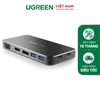 USB-C sang VGA+HDMI+DP+2*USB3.0+Type C(PD) Silver Trắng 40872