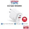 Củ sạc nhanh TOPK B210P Sạc nhanh PD QC 3.0 20W1 Cổng USB 2.0 + 1 Cổng Type C Hàng chính hãng Bảo hành 12 tháng 1 đổi 1