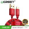 UGREEN USB 2.0 to Type C data & charging cable with braid 1.5M Red Default Title 40485