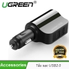 Sạc trên ô tô 2 cổng 1A và 2,4A Ugreen 20394 có đầu mở rộng 12V 0 20394