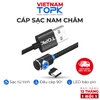 Dây sạc nam châm đầu nối vuông góc TOPK AM30 Đèn LED Hàng chính hãng Bảo hành 12 tháng 1 đổi 1