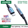 UGREEN Lightning to 3.5mm Aux Cable Aluminum Shell with Braided 1m (Black) US315 70509