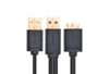 Dây dữ liệu micro USB3.0 - Dây ổ cứng di động có thêm đầu cắm USB hỗ trợ nguồn 10382 (1m) 1M 10382