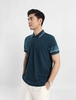 Áo polo nam phối cổ & tay in tràn chữ tay 231APL11