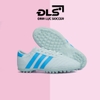 Giày Bóng Đá 3 Sọc Loại 1 ĐINH LỰC SOCCER Trắng Sọc Xanh Ngọc TF