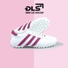 Giày Bóng Đá 3 Sọc Loại 1 ĐINH LỰC SOCCER Trắng Sọc Tím TF