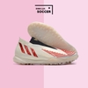 Giày Bóng Đá SF Adidas Predator Edge.1 Trắng Ngà Vạch Đỏ Không Dây TF