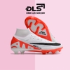 Giày Bóng Đá Nike Mercurial Superfly 9 Elite Trắng Gót Đỏ Cam Cổ Cao FG