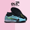 Giày Bóng Đá Nike Mercurial Superfly 9 Elite Xanh Biển Vạch Đen Gót Bạc TF