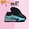 Giày Bóng Đá Nike Mercurial Superfly 9 Elite Xanh Biển Vạch Đen Gót Bạc TF