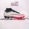 Giày Bóng Đá Nike Superfly 9 Elite Bạc Vạch Hồng Cổ Cao FG