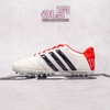 [BẢN GÓT DA] Giày Bóng Đá 3 Sọc Toni Kroos Trắng Sọc Đen Gót Đỏ TF
